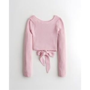Hollister Crop Multi-Way Tie-Hem Sweater
